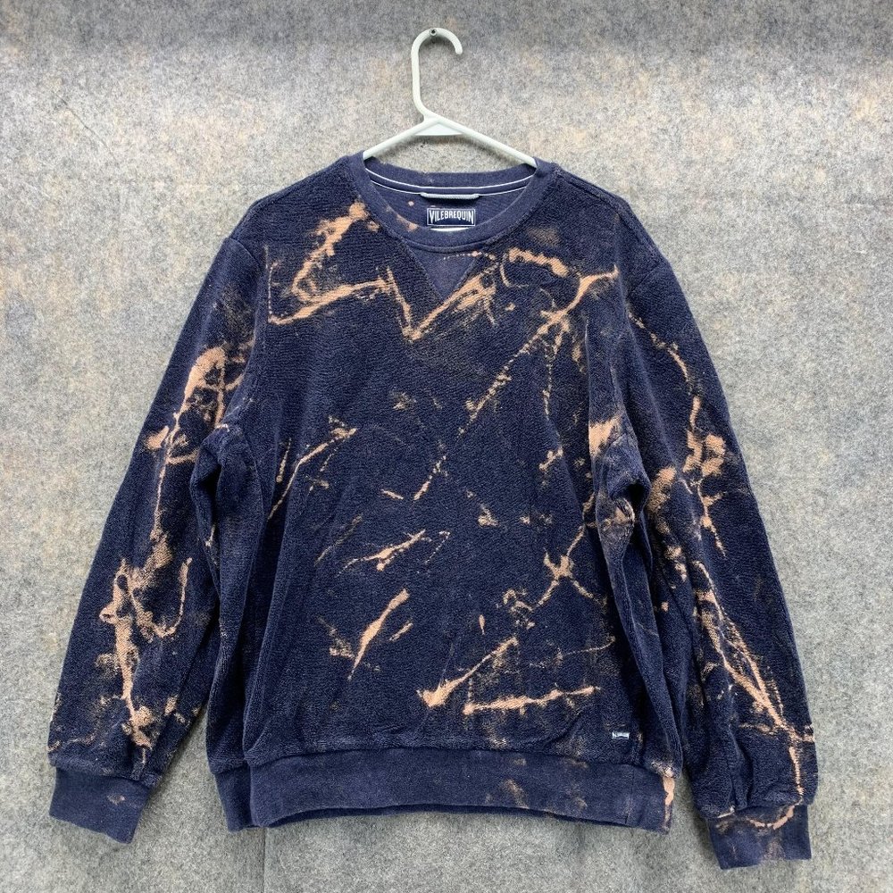 Vilebrequin Sweater Men Medium Adult Blue Navy Crewneck Outdoors Warm Pullover